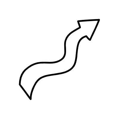 Line Arrow Thick Wiggle 2 Non Filled Element from Variable Scribbles Set