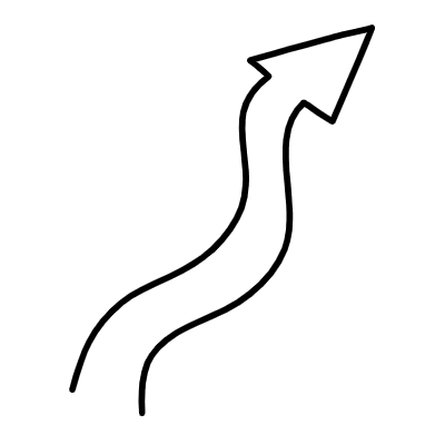 Line Arrow Thick Wiggle Element from Variable Scribbles Set