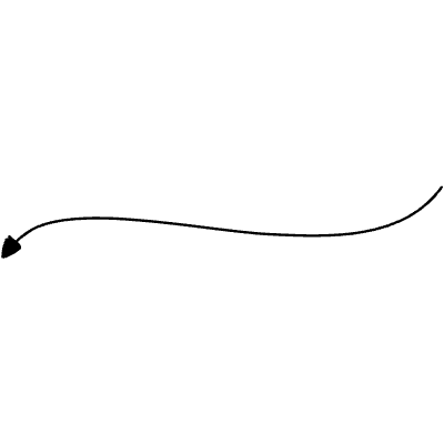 Line Arrow Wiggle Left Curve 4 Element from Variable Scribbles Set