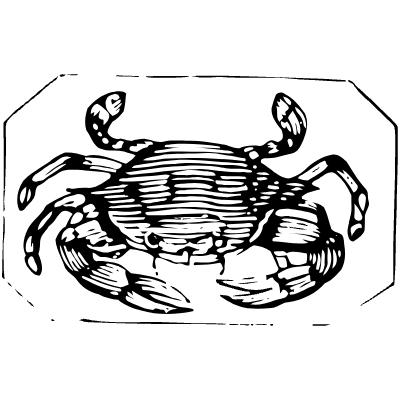 Cancer Octagon Zodiac Element from Vintage Illustrations Set