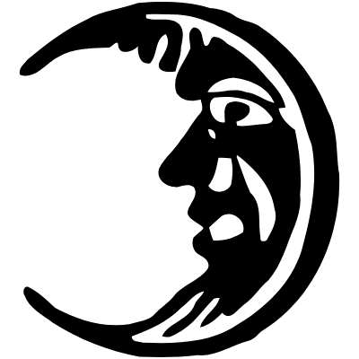 Moon Luna Faces 10 Element from Vintage Illustrations Set