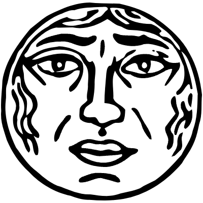 Moon Luna Faces 11 Element from Vintage Illustrations Set