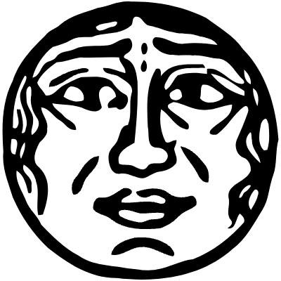 Moon Luna Faces 7 Element from Vintage Illustrations Set