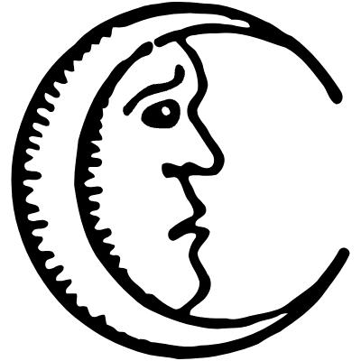 Moon Luna Faces 9 Element from Vintage Illustrations Set