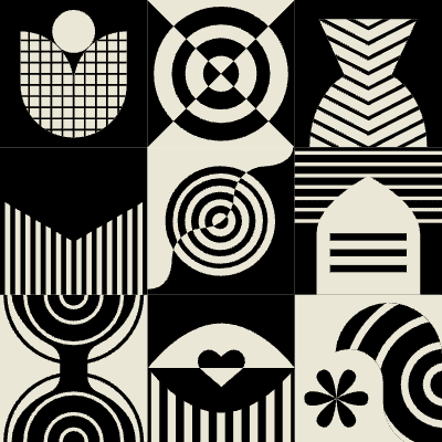 Block Black White 1 Element from Background Tiles (Square) Set