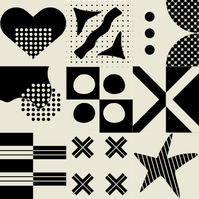 Block Black White 3 Element from Background Tiles (Square) Set