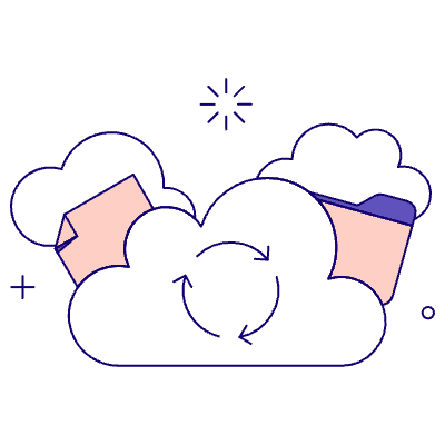 Cloud Sync Illustration from Bangalore - Pro Set