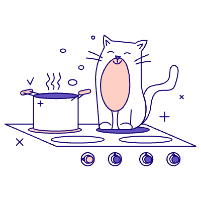 Cooking At Home With Cat Illustration from Bangalore - Pro Set