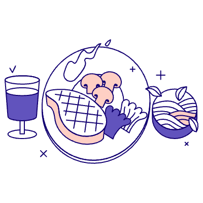 Steak Dinner Illustration from Bangalore - Pro Set