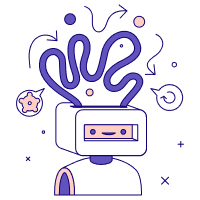 Computer Robot Thinking Illustration from Bangalore - Pro Set