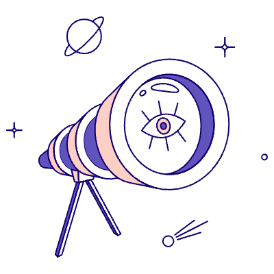 Looking Through A Telescope 3 Illustration from Bangalore - Pro Set