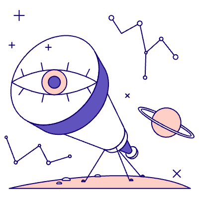 Looking Through A Telescope Illustration from Bangalore - Pro Set