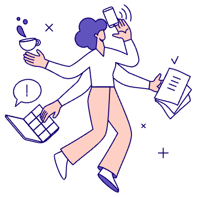 Multitasking Illustration from Bangalore - Pro Set