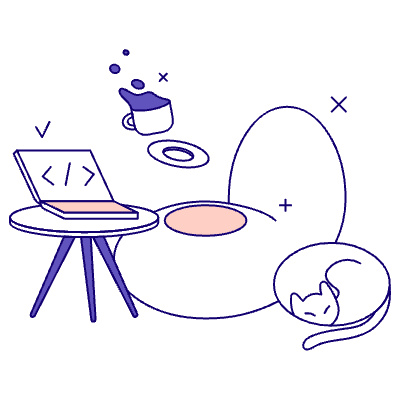 Remote Work Illustration from Bangalore - Pro Set