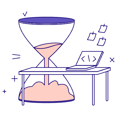 Time In For Work Illustration from Bangalore - Pro Set