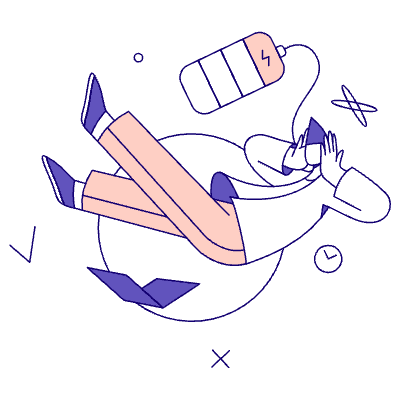 Work Overworked Employee 01 Illustration from Bangalore - Pro Set