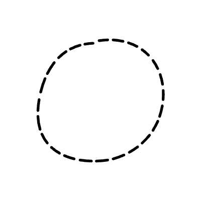 Chat Bubble Circle Small Plain Dash Non Filled Line Element from Variable Scribbles Set