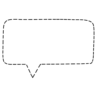 Chat Bubble Horizontal Point Dash Non Filled Line Element from Variable Scribbles Set