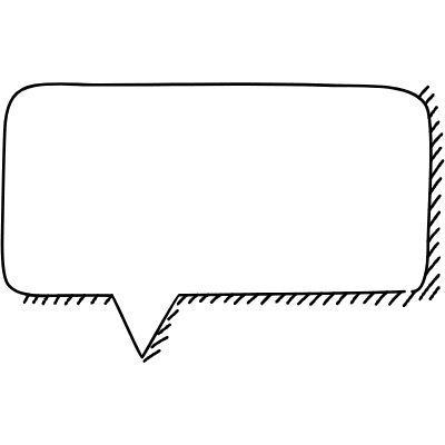 Chat Bubble Horizontal Point Shadow Non Filled Line Element from Variable Scribbles Set