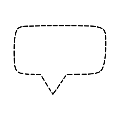Chat Bubble Horizontal Small Point Dash Non Filled Line Element from Variable Scribbles Set