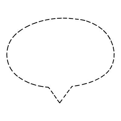 Chat Bubble Oval Point Dash Non Filled Line Element from Variable Scribbles Set