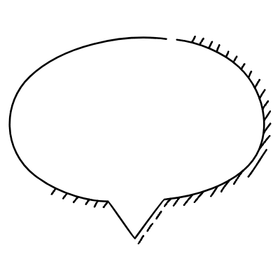 Chat Bubble Oval Point Shadow Non Filled Line Element from Variable Scribbles Set