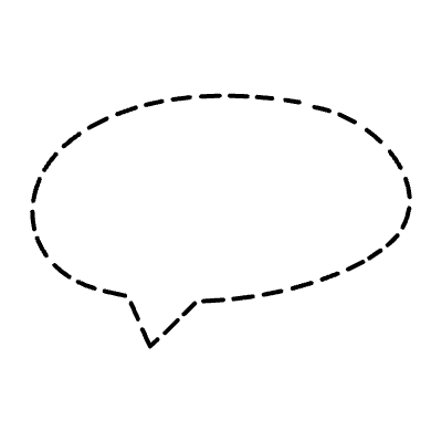 Chat Bubble Oval Small Point Dash Non Filled Line Element from Variable Scribbles Set