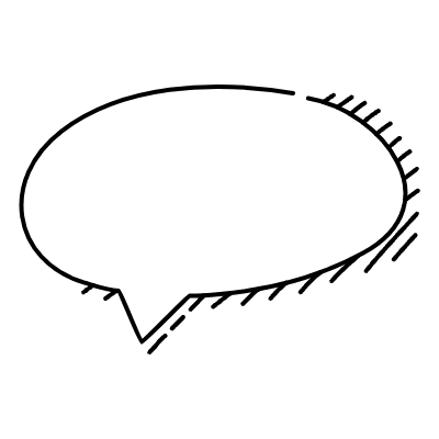 Chat Bubble Oval Small Point Shadow Non Filled Line Element from Variable Scribbles Set