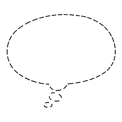 Chat Bubble Oval Thought Dash Non Filled Line Element from Variable Scribbles Set