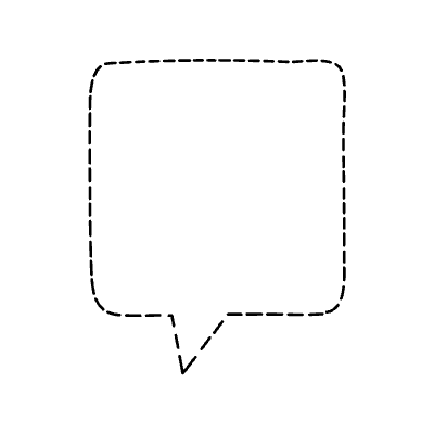 Chat Bubble Square Point Dash Non Filled Line Element from Variable Scribbles Set