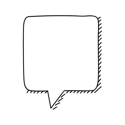 Chat Bubble Square Point Shadow Non Filled Line Element from Variable Scribbles Set
