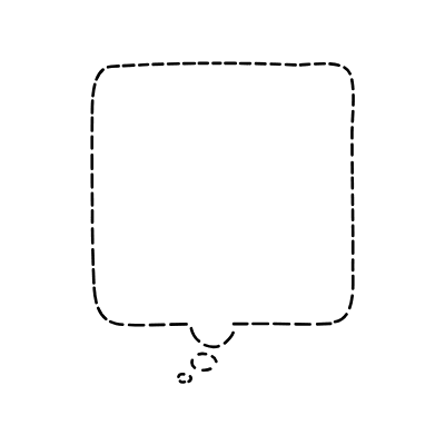 Chat Bubble Square Thought Dash Non Filled Line Element from Variable Scribbles Set