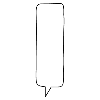 Chat Bubble Vertical Point Non Filled Line Element from Variable Scribbles Set