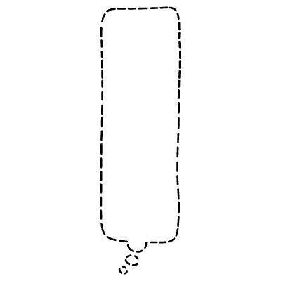 Chat Bubble Vertical Thought Dash Non Filled Line Element from Variable Scribbles Set