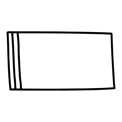 Rectangle Left 1 Non Filled Line Element from Variable Scribbles Set