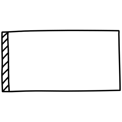 Rectangle Left Non Filled Line Element from Variable Scribbles Set