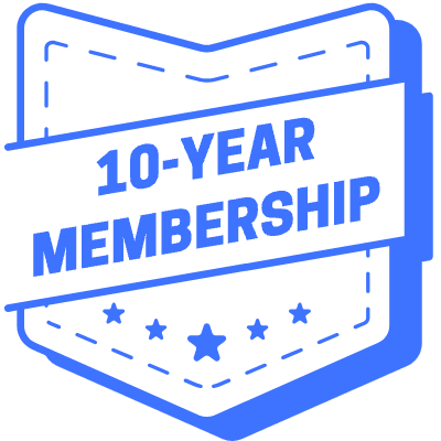 10 Year Membership Bookmark Element from Vector Badges Set