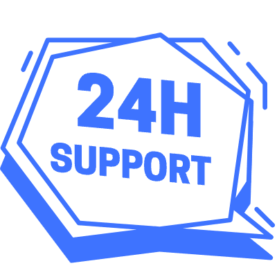 24h Support Bubble Element from Vector Badges Set