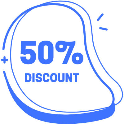 50 Percent Discount Abstract Element from Vector Badges Set