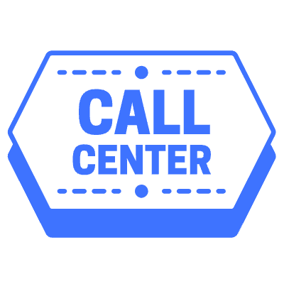 Call Center Hexagon Element from Vector Badges Set