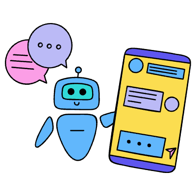 Chat Bot Illustration from Dhaka Set