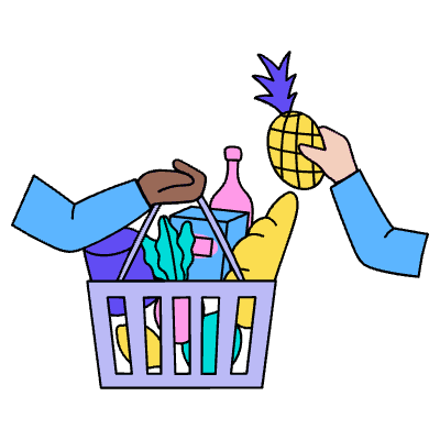 Adding Product To A Cart Illustration from Dhaka Set