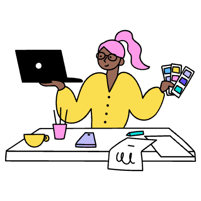 Designer Working Illustration from Dhaka Set