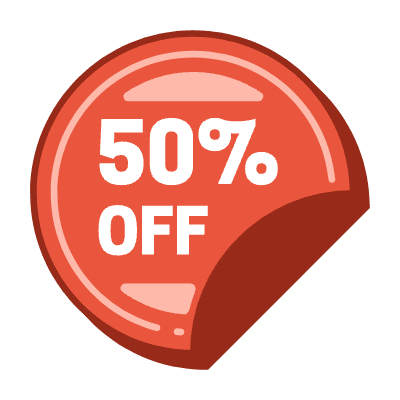 50 Percent Off Sticker Element from Vector Badges Set