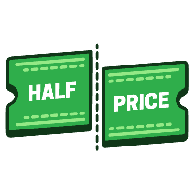 Half Price Ticket Element from Vector Badges Set