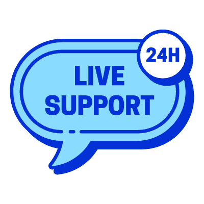 Live Support Bubble Element from Vector Badges Set