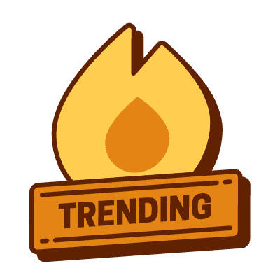 Trending Fire Sticker Element from Vector Badges Set