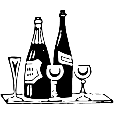 Champagne Wine Element from Vintage Illustrations Set