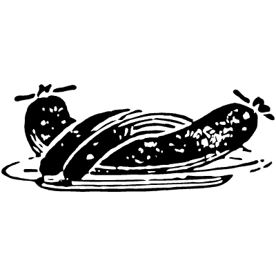 Sausage Dish Element from Vintage Illustrations Set