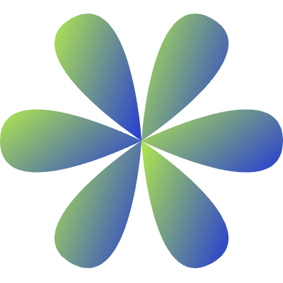 Geometric Shape Flower 3 Element from Gradient Shapes Set